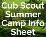 2021 Cub Scout Summer Camp Info Sheet